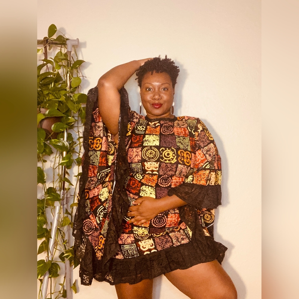 Multicolor Patterned Dress